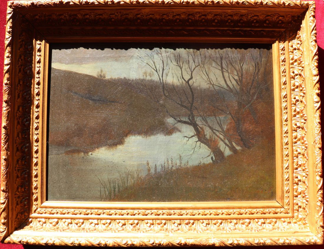Antique Signed Landscape Oil on Canvas (1 of 4)