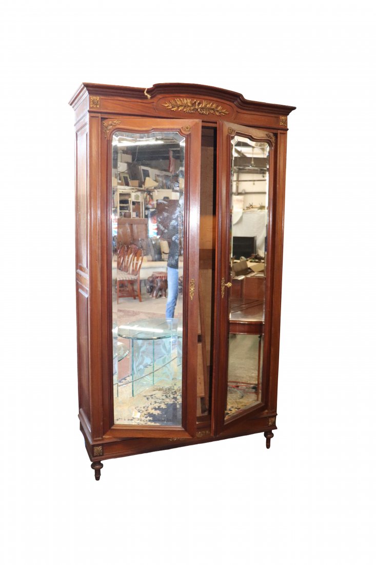 French Armoire Walnut Mirror Front (1 of 5)