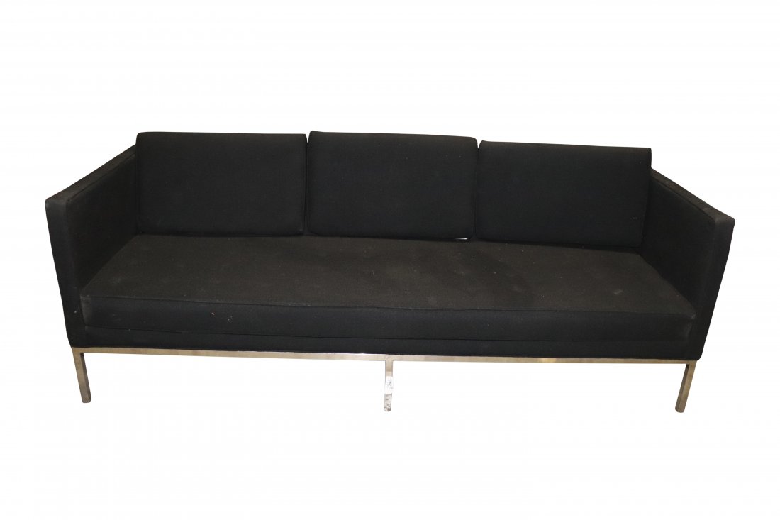 Mid Century Lehigh Sofa- Black with chrome legs (1 of 2)