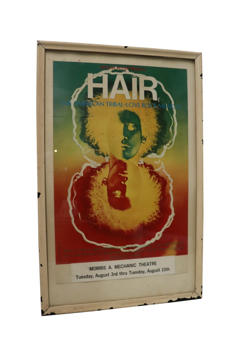 Vintage Original Hair Theater Advertising Poster: Vintage Original Production of Hair Morris Theater Advertising Poster. Dimensions:17 inches wide x 26 3/4 inches high. Art Measure 15 1/2 inches wide x 25 inches high. Please refer to photos for more 