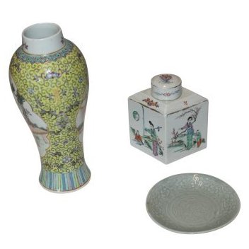 Collection of 3 Chinese late 19th  Early 20th Century Porcelain Objects (1 of 7)