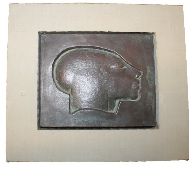 Bronze Relief Framed Profile.  Marked 860 Sculptera. (1 of 3)