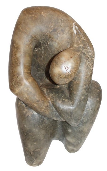 Modern Abstract Sculpture of Man head down in Manner of Jean Hans Arp (1 of 5)