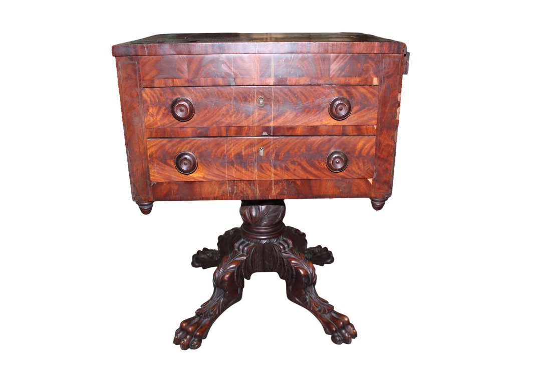 Antique Claw Foot 2 Drawer Work table (1 of 3)