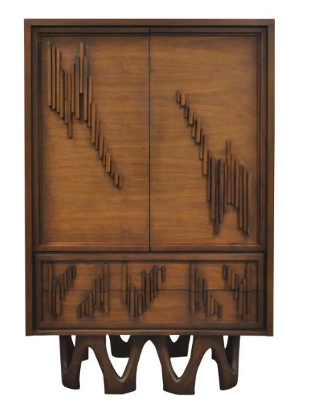 Brutalist High Gentlemen's Chest Walnut in Manner of Paul Evans (1 of 4)