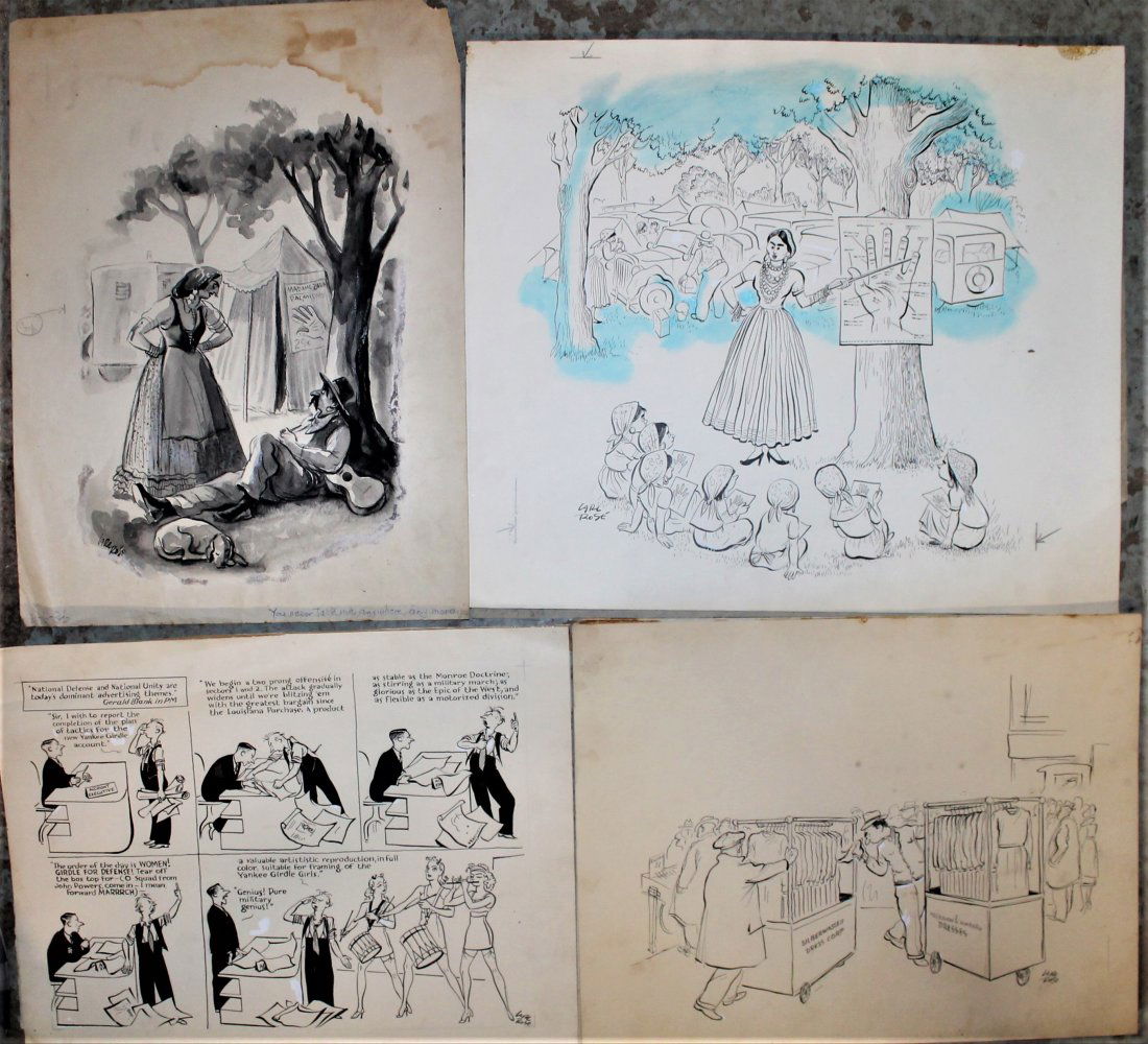 Collection 4 Carl Rose Original Illustrations (1 of 5)