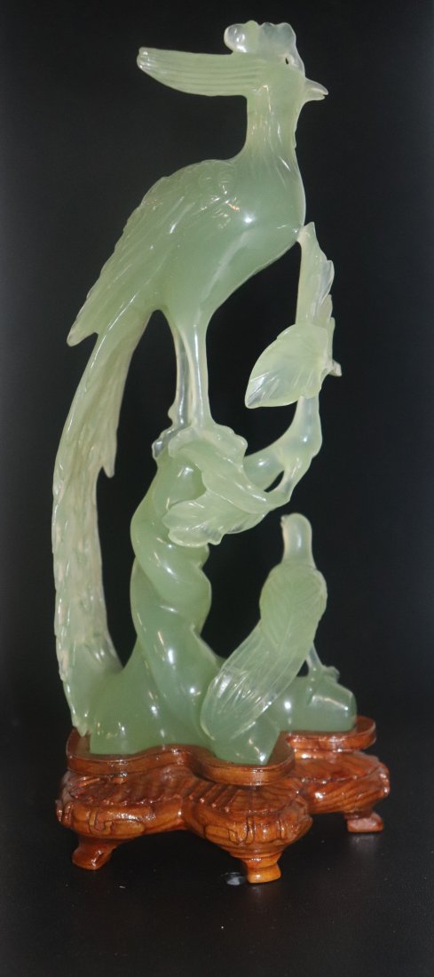 Burmese Jade Peacock Statute (1 of 6)