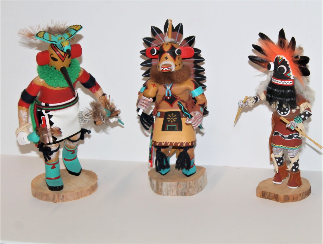 Collection 3 Kachina Dolls Signed (1 of 6)