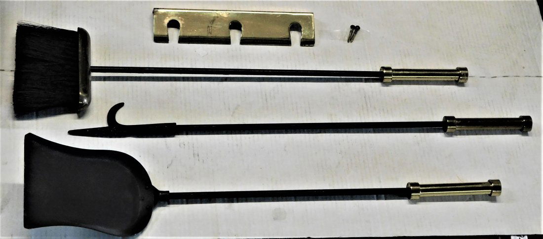 Vintage Wall Mount Hanging Fireplace Tool Set (1 of 7)