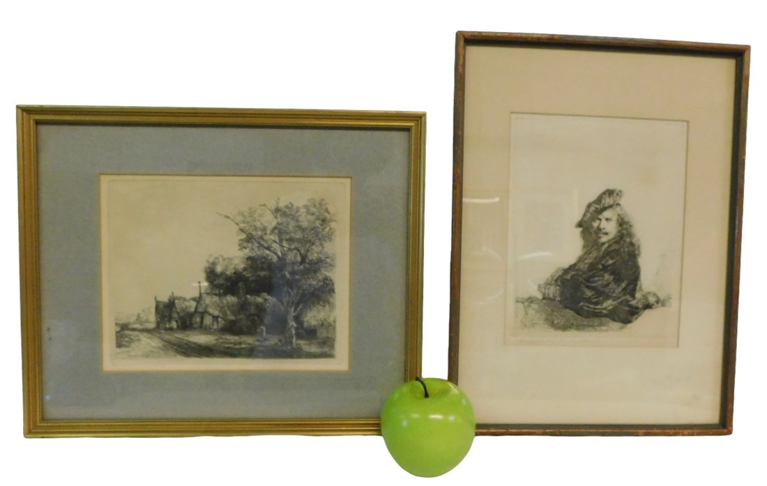 Pair Rembrandt Engravings (1 of 5)