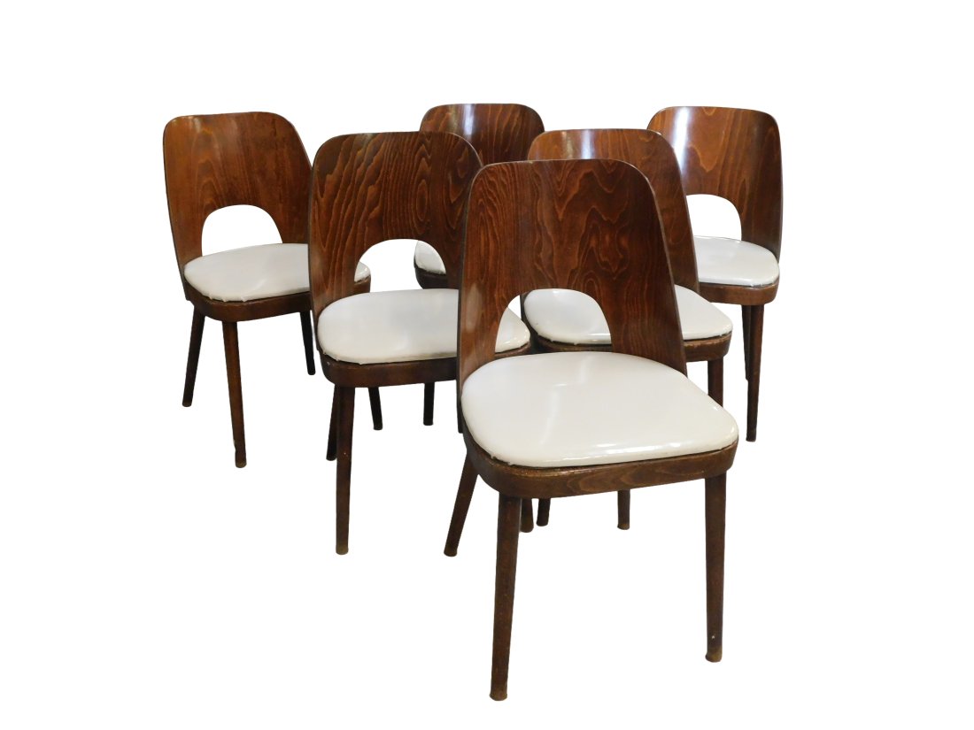 Collection of 6 Molded Wood Dining Chairs (1 of 5)