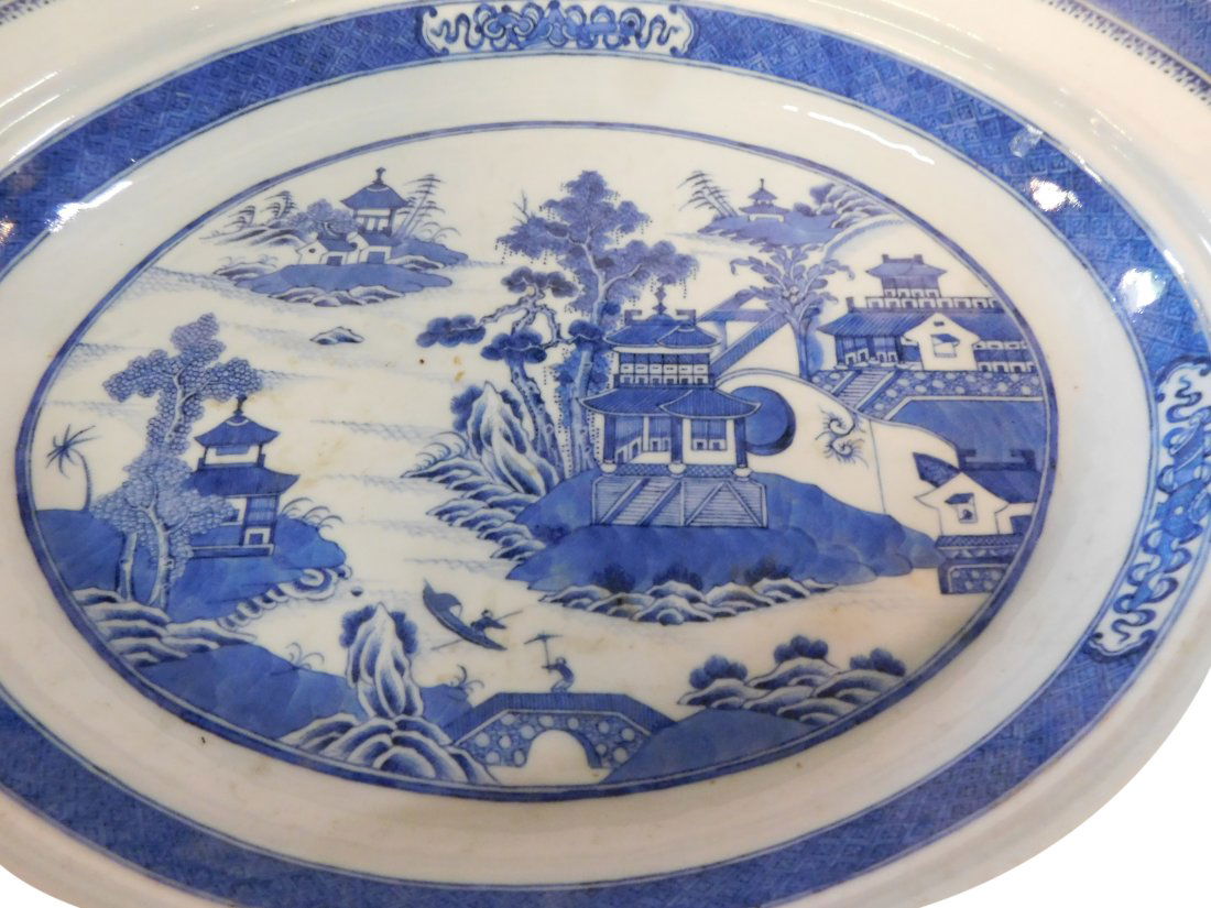 Antique Blue & White Canton Server (1 of 3)
