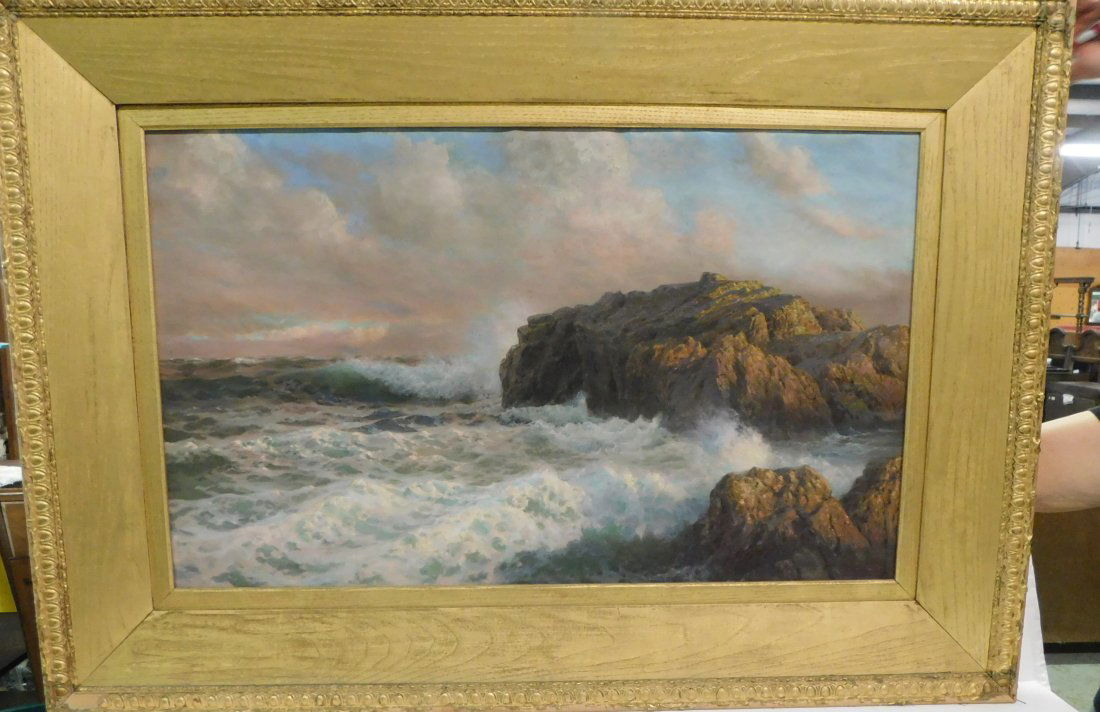 Antique Oil Painting Henry Cady Sea Scape (1 of 4)