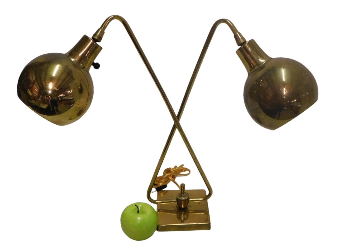 MCM Brass Two Light Table Lamp (1 of 3)