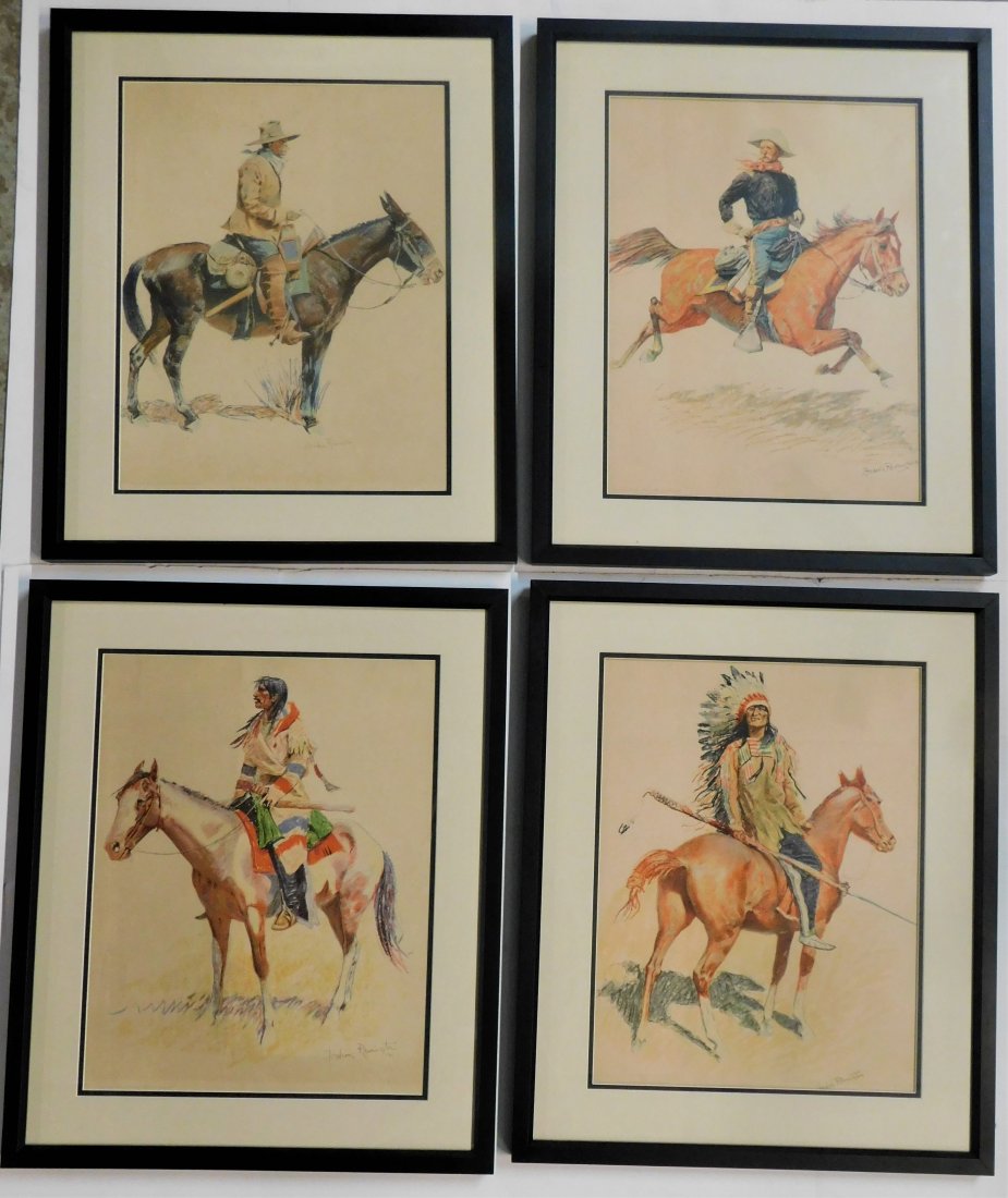 Remington A Bunch Of Buckskins Portfolio, Collection of 8 Chromolithographs (1 of 13)