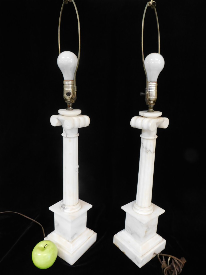 Marble Column Style Table lamps . (1 of 5)
