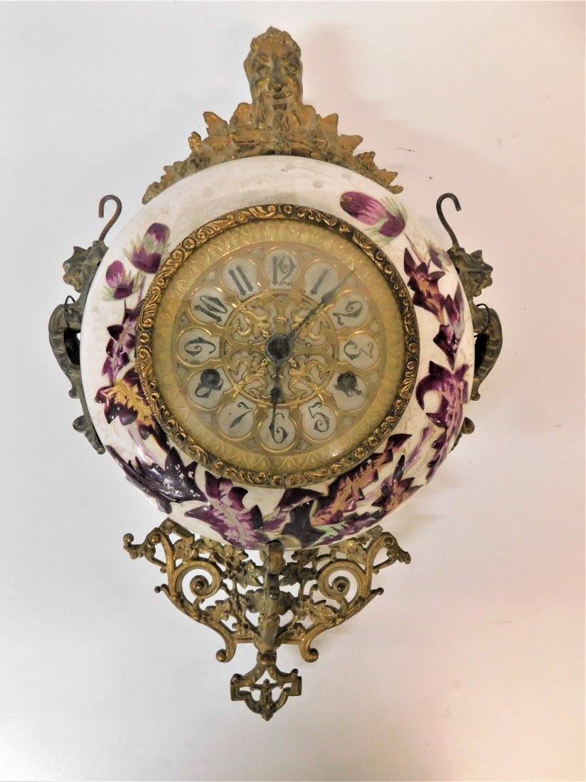 French Bronze & Porcelain Wall CLock (1 of 7)