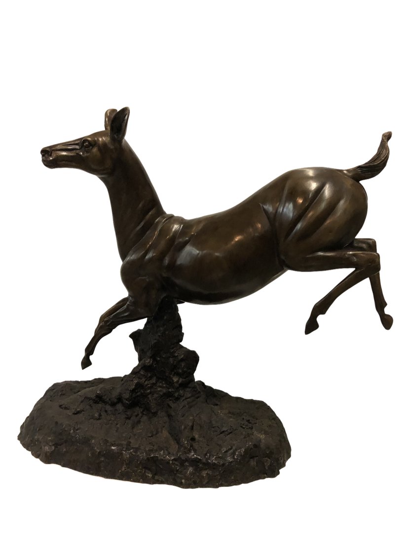 Bronze Running Deer Statue (1 of 4)