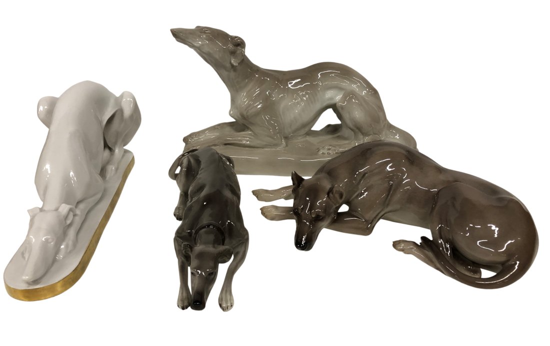 Limoges, Nymphenburg  Collection of 4 Dog Statues (1 of 13)
