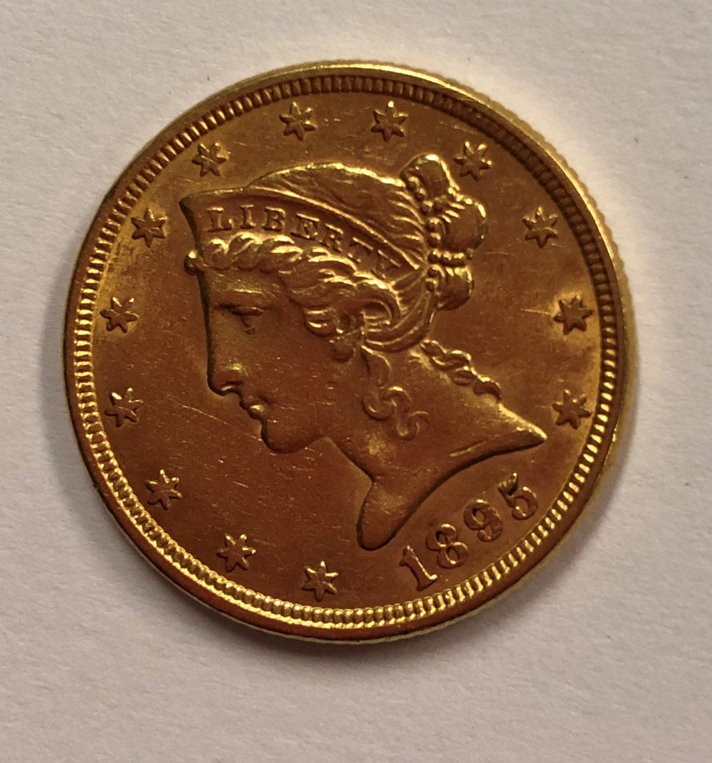 Liberty Head 1895 US Gold Coin (1 of 4)