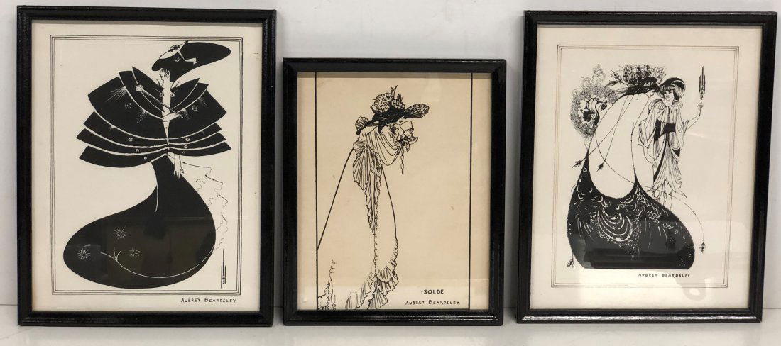 Aubrey Beardsley Collection of 3 Art Nouveau Ladies (1 of 6)