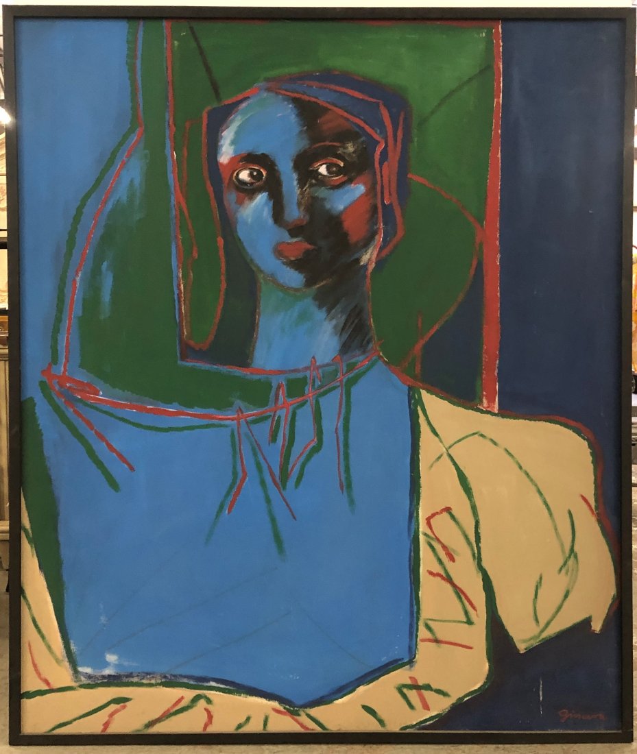 Signed Helga Ginevra Large Abstract Painting (1 of 4)