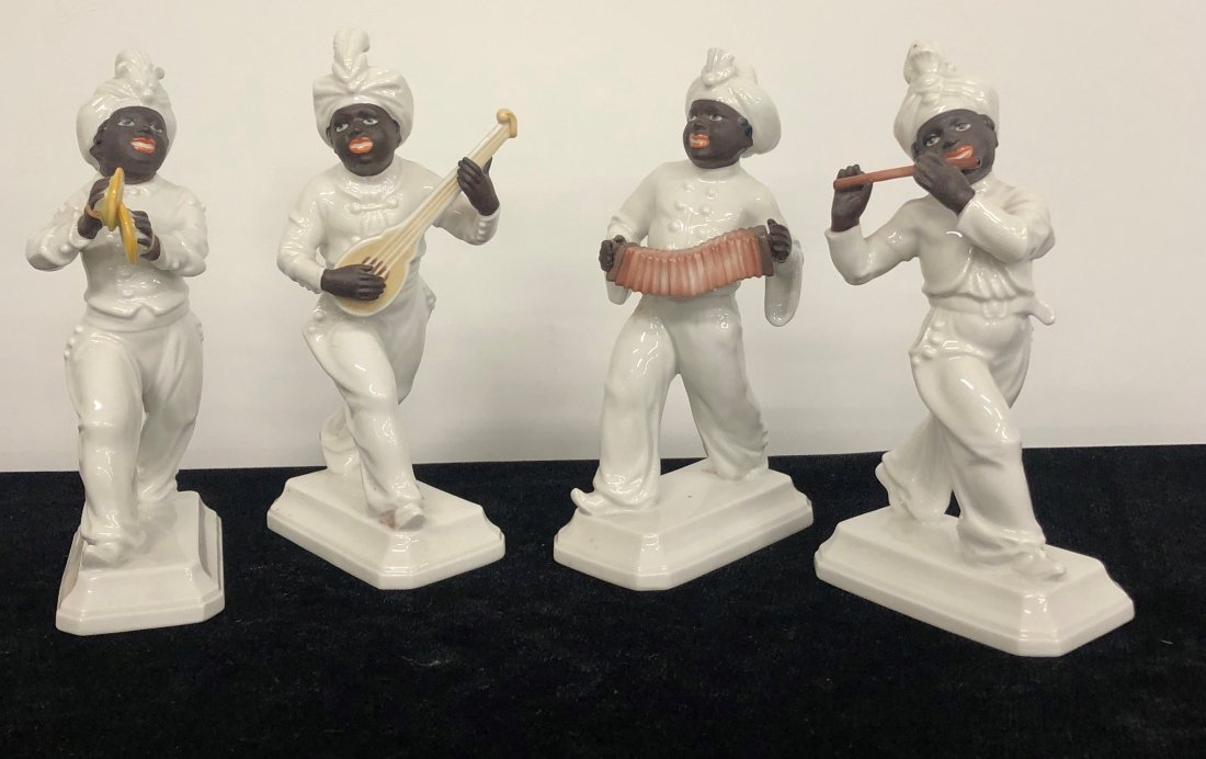 Art Deco Rosenthal Set 4 Musician Moor Figurines (1 of 8)