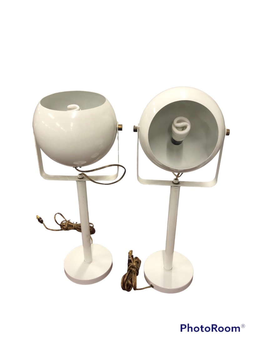 Retro White Metal Table Lamps (1 of 2)
