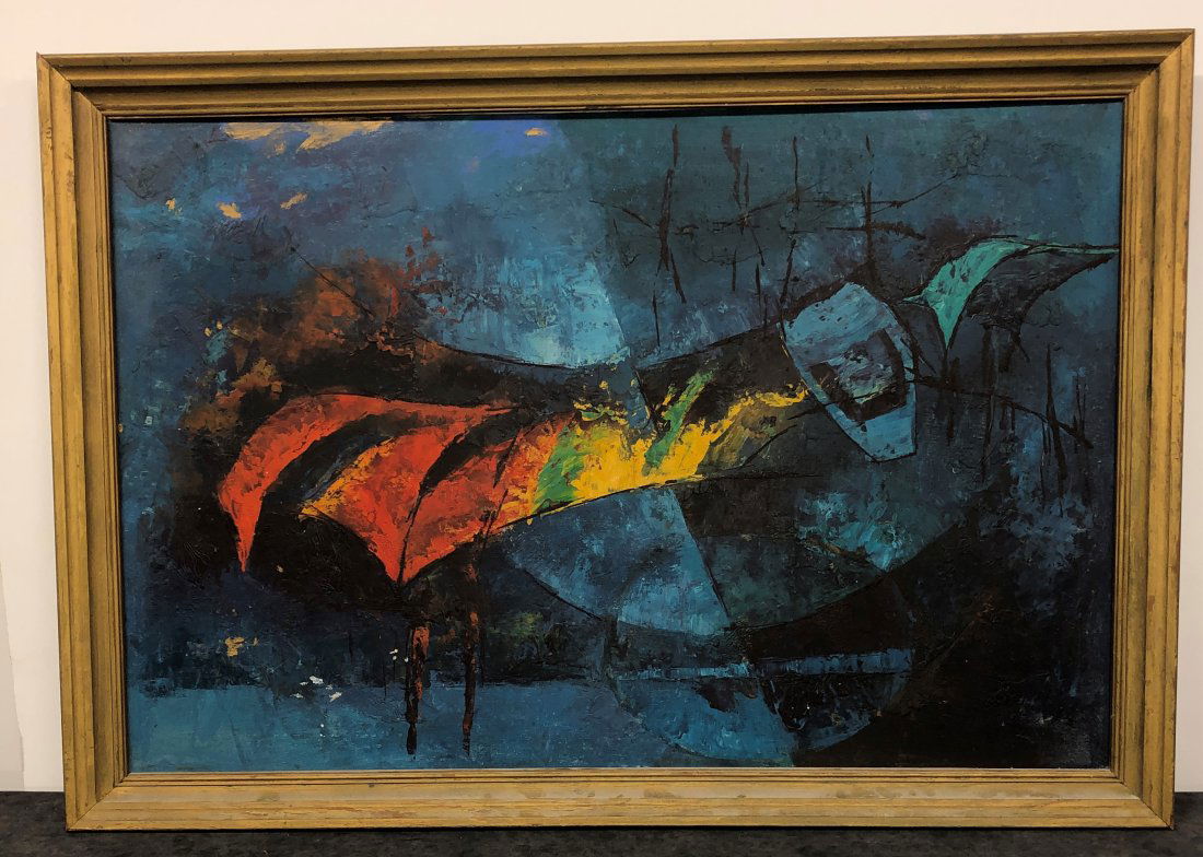 Gianni Dova Style Abstract Painting (1 of 3)