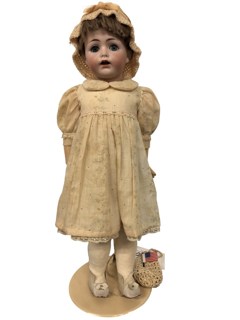 J.D. Kestner Blue Eyed Doll.: J.D. Kestner Blue Eyed Doll. Open mouth, with teeth. Bisque head and Compo body. Made in Germany. These dolls are from a personal collection from a local estate. They were collected over last 60 years