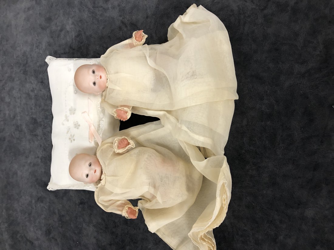 Pair Dream Babies: Pair Dream Babies, Bisque heads, hard plastic body. original Clothes These dolls are from a personal collection from a local estate. They were collected over last 60 years from all over the United Sat