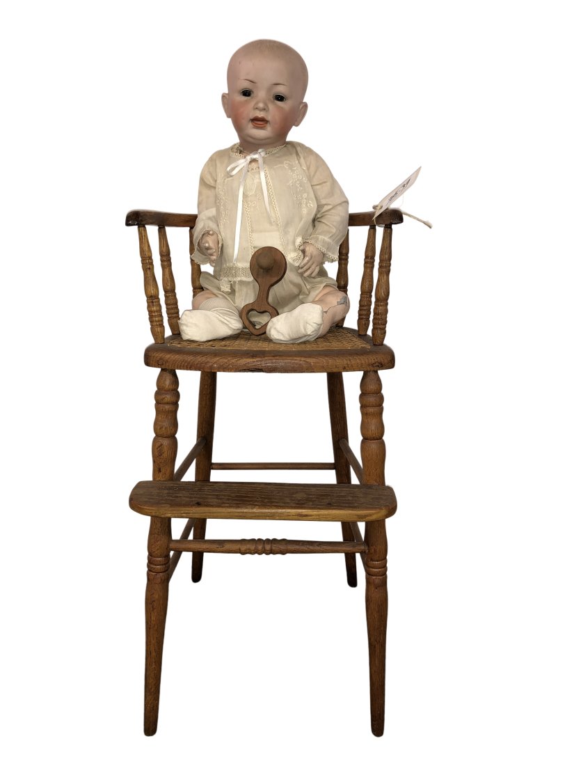 Bisque Baby Doll & High Chair (1 of 6)