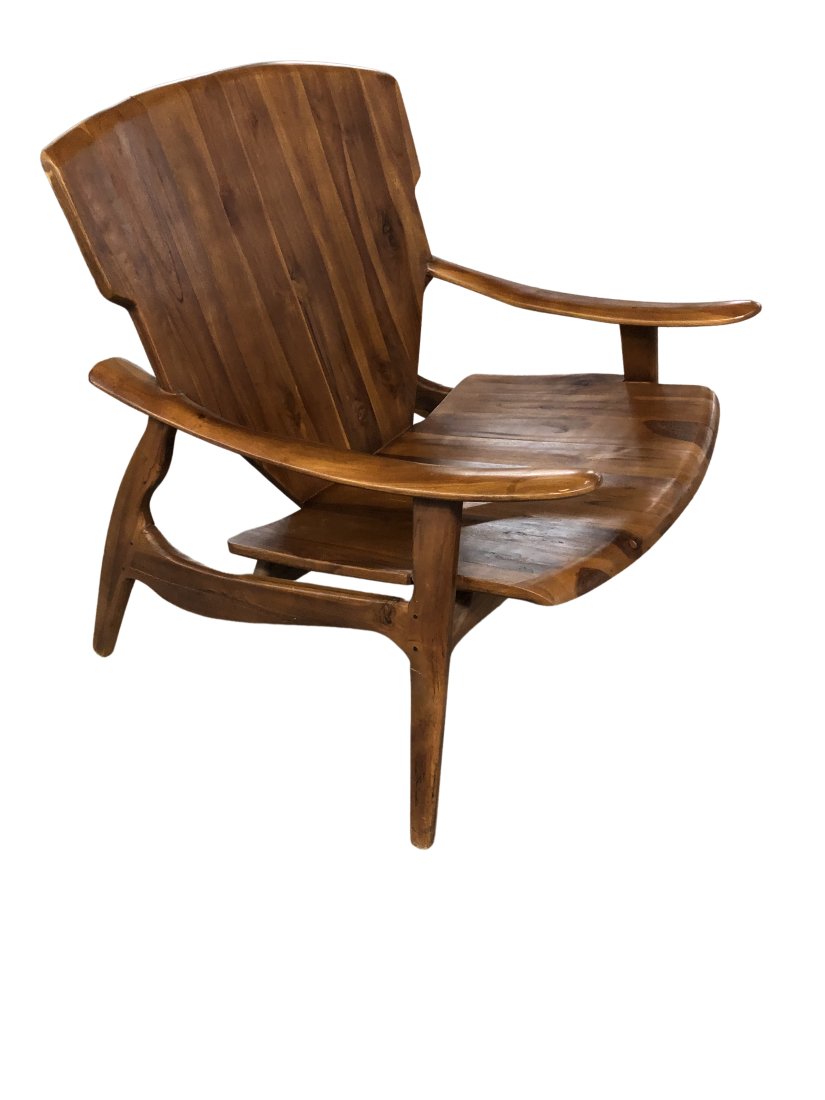 Danish Wood Sculptural Lounge Chair.: ALl wood, Sculptural design danish teak wood chair. Dimensions: 26.5 inches wide x 30.5 inches high x 26 inches deep. Seat height 14 inches Condition : Very Good Expand photos to see additional detail