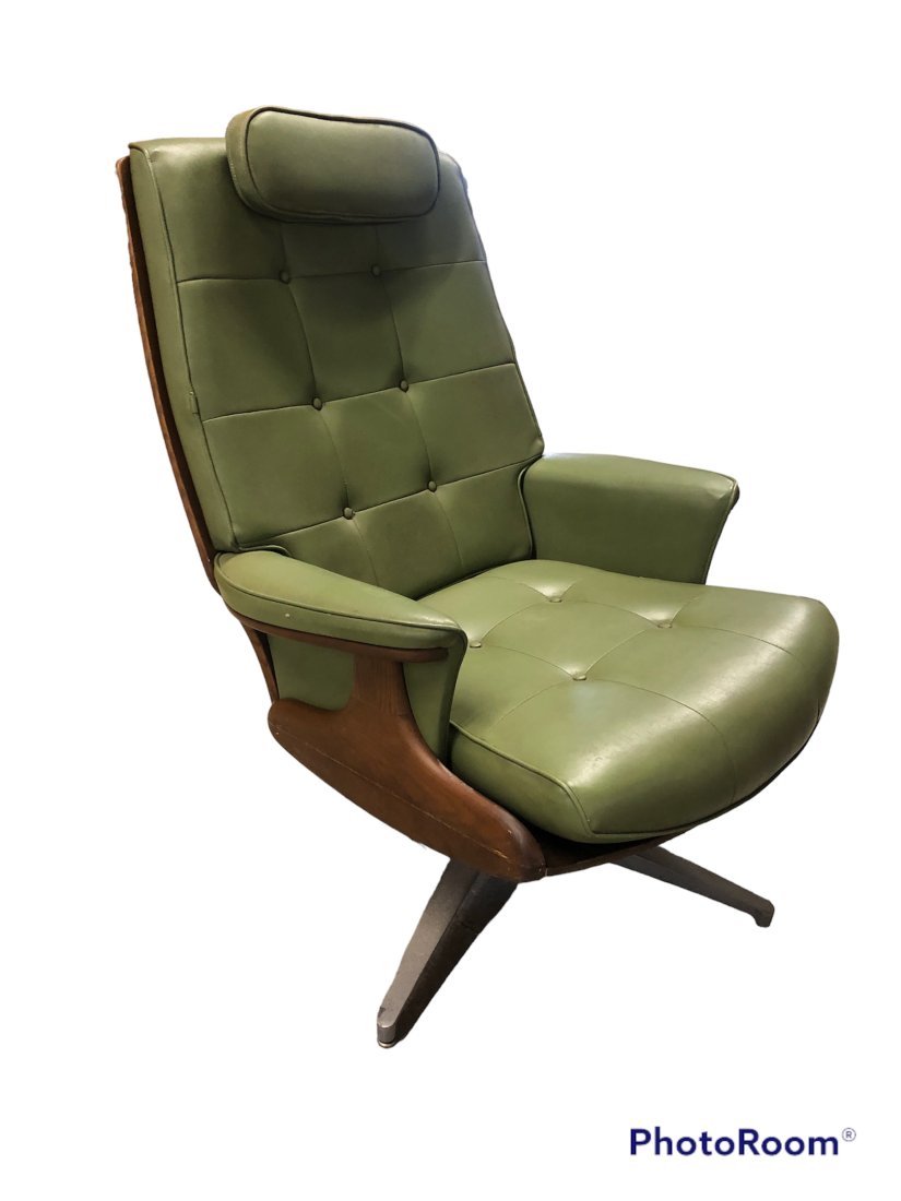 Haywood Wakefield MCM Lounge Chair & Ottoman (1 of 4)