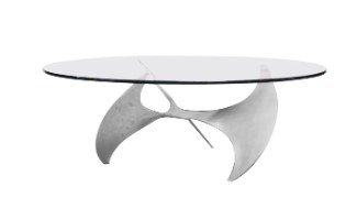 Knut Hesterberg for Ronald Schmitt Aluminum "Propeller" Coffee Table: Knut Hesterberg for Ronald Schmitt Aluminum "Propeller" Coffee Table Dimensions: 44 inches diameter x 15 inches high Condition : Expand photos to see additional details. For more information or condit