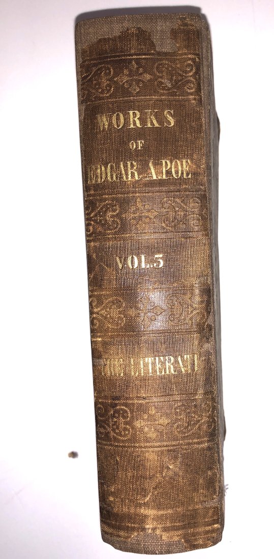Edgar Allen Poe Literati- 1st edition: Edgar Allen Poe Hard Cover 1st Edition Literati. Dated 1850. First Issue with 2 at the bottom of page 9 in publishers original Gilt stamp. Dimensions: Condition : Expand photos to see additional detai