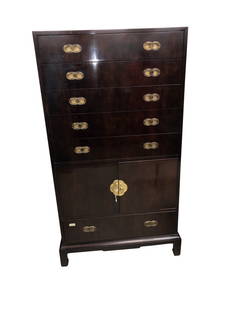 Henredon Far East Collection By Michael Taylor High CHest: Henredon Far East Collection By Michael Taylor High Chest Dimensions: 34 inches wide x 19 inches deep x 63.5 inches high Condition : Expand photos to see additional details. For more information or co