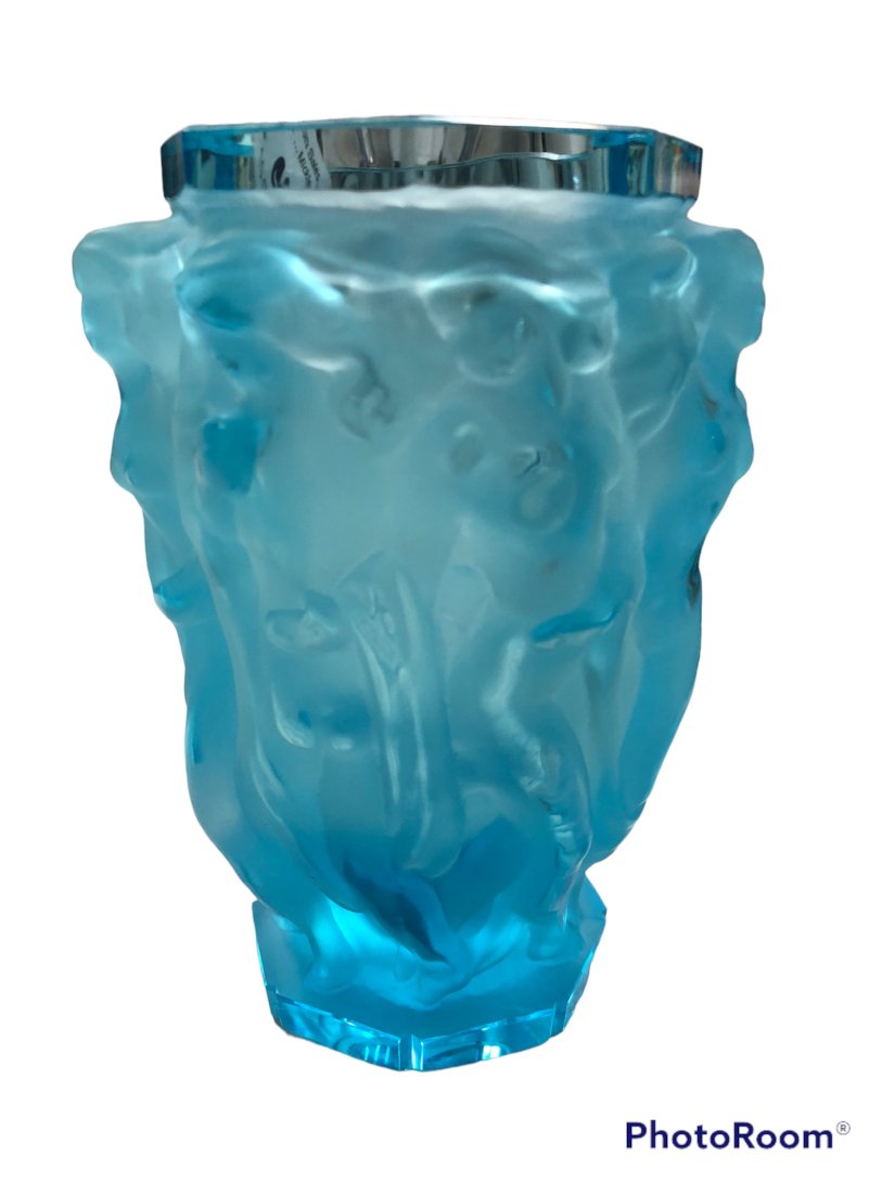 Frantisek Halma  Signed Light Blue Glass Vase (1 of 5)