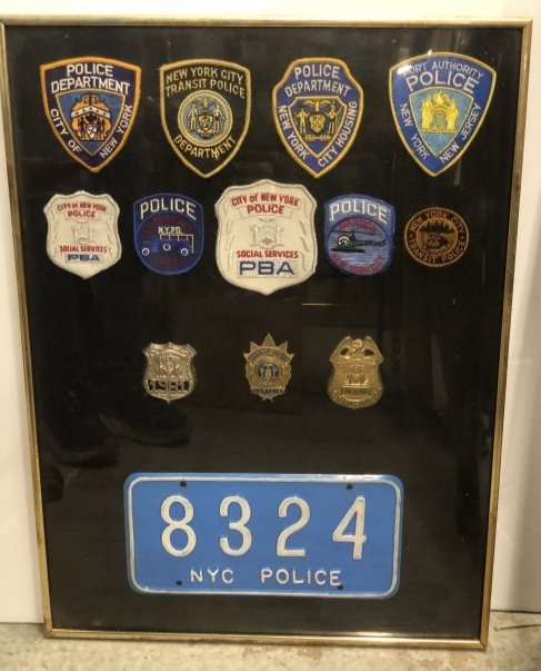 NYC Police Framed Badges , Patches and Plates (1 of 10)
