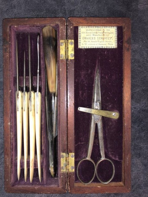 Charles Schivley Doctors Tool Kit in Initialed Wood Box (1 of 8)
