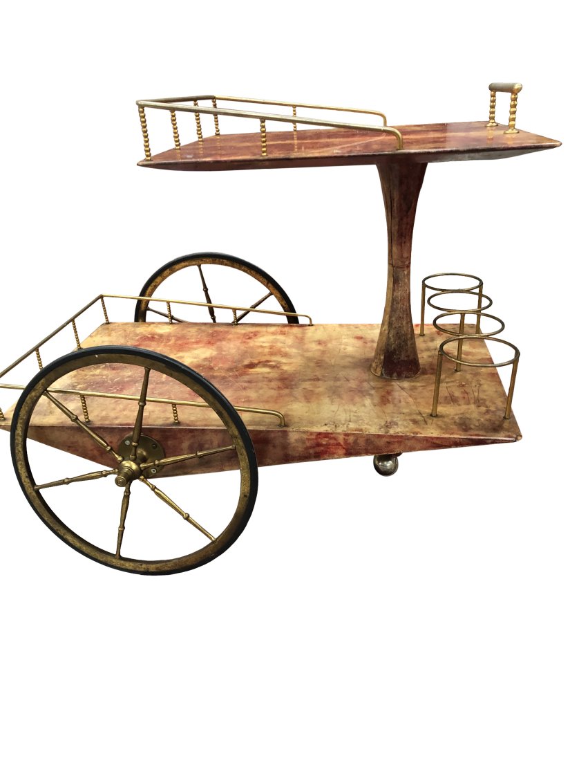 Aldo Tura  Parchment Bar Cart- Italy (1 of 5)
