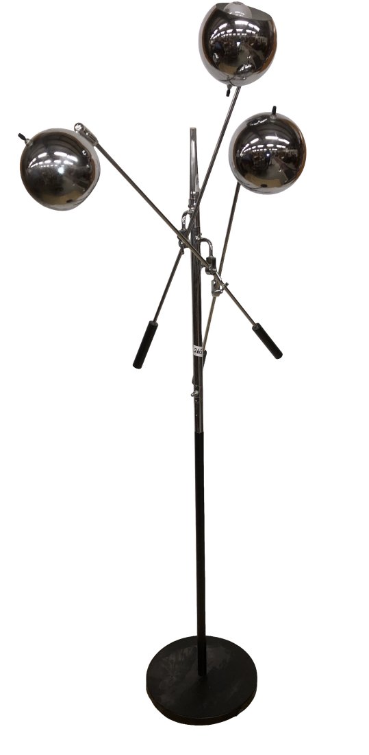 Vintage Robert Sonneman 3 Arm Adjustable Lamp: Vintage Robert Sonneman 3 Arm Adjustable Lamp. Very Good Condition. No pitting all locking mechanisms present and working. Dimensions: 67 inches x24 inches x 30 inches Condition : Expand photos to see