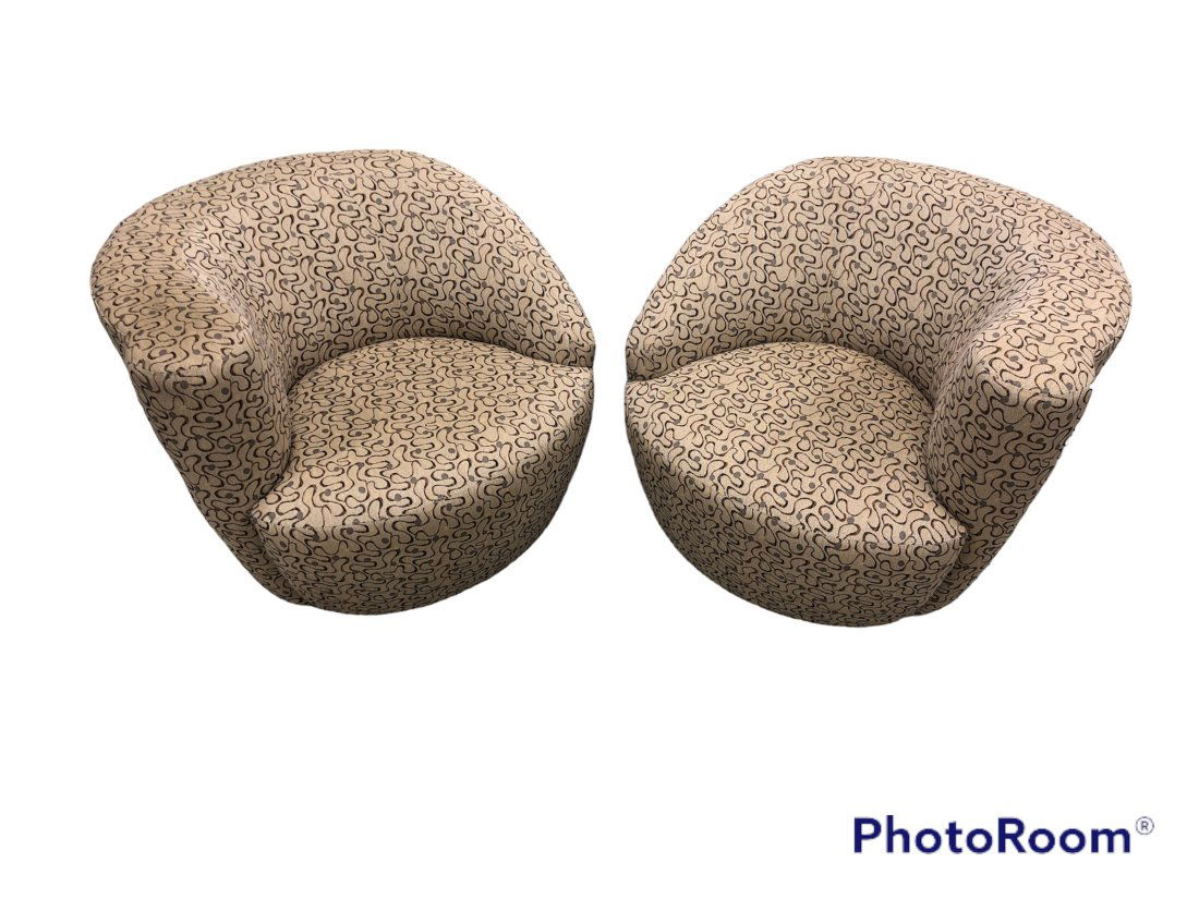 Vladimir Kagan Style Swivel Chairs- Pair (1 of 4)