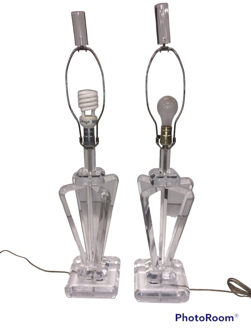 Lucite Lamps-pair (1 of 4)