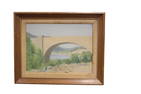 A. Furnham Signed Landscape painting with Bridge