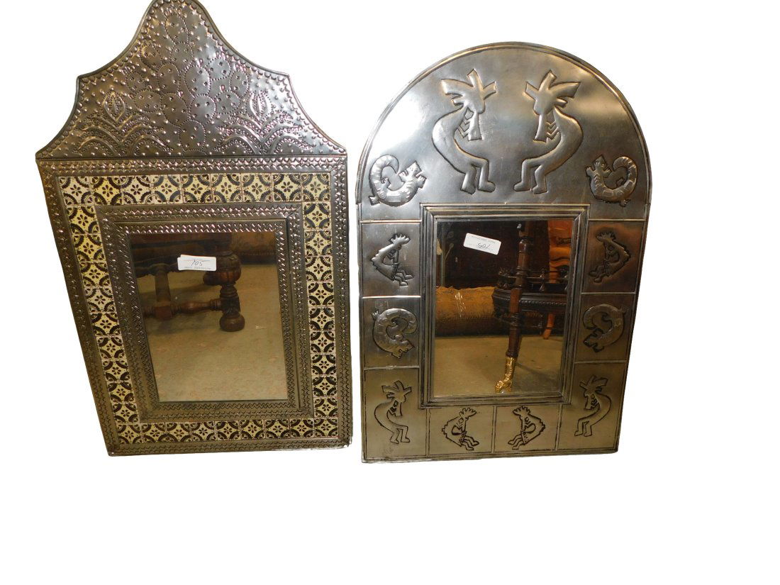 Two Tin Contemporary Mirrors (1 of 2)