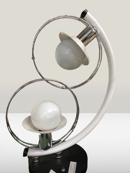 Modern Lamp Glass & Chrome (1 of 2)