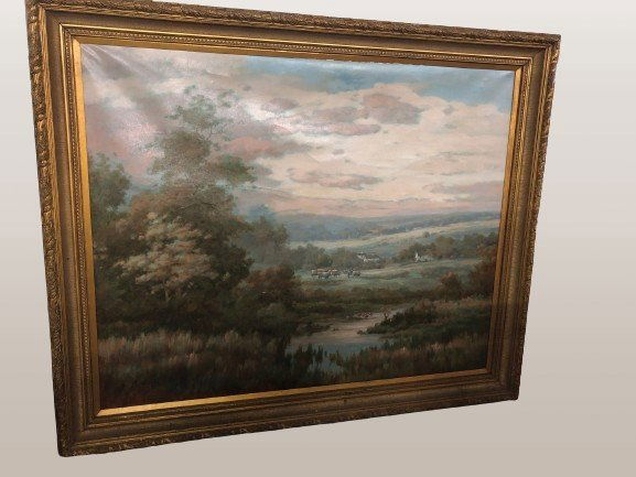 Large Oversized Landscape Painting Signed (1 of 3)