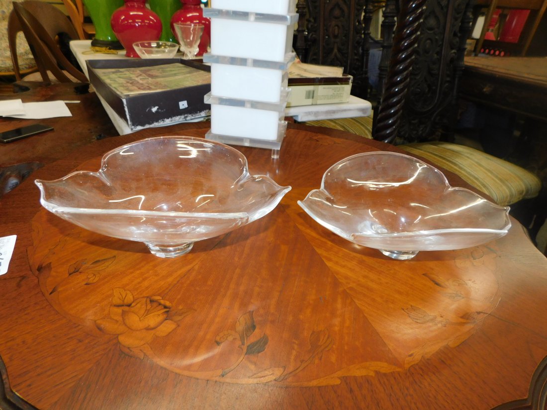 2 Pieces of Signed Steuben Clear Glass Bowls (1 of 2)