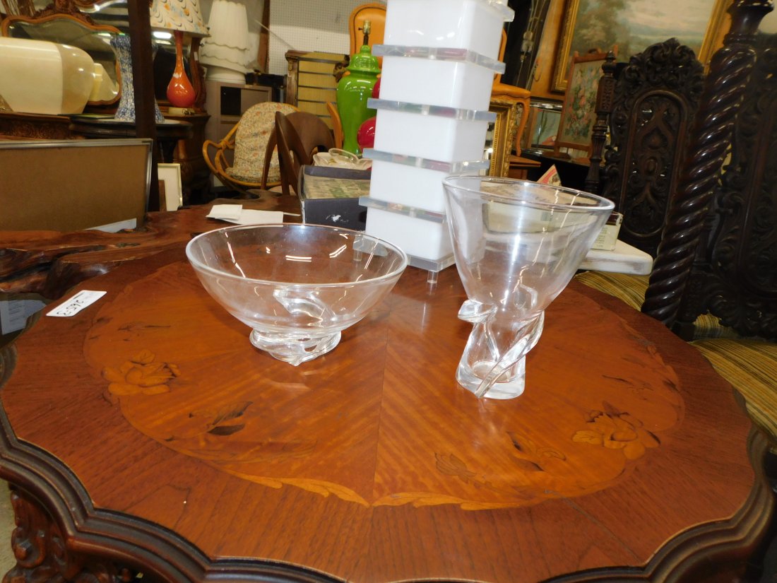 2 Pieces of Steuben Signed Clear Glass Bowls (1 of 1)
